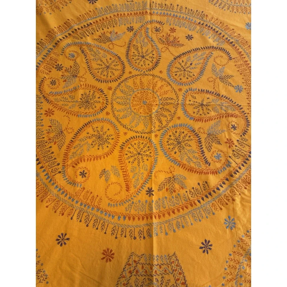 Handmade Indian Kantha Cotton Bedspread Coverlet 83x94 2 Pillowcases Boho